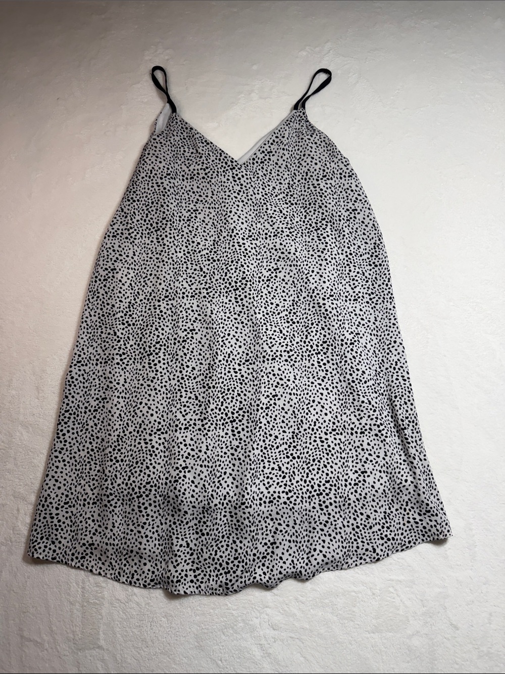 She + Sky White With Black Animal Print Slip Dress with Black Strap